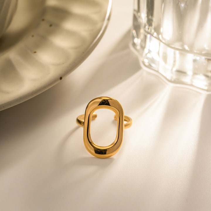 Valantomode | Lightweight Plated Negative-Space Open-Ended Ring for Women