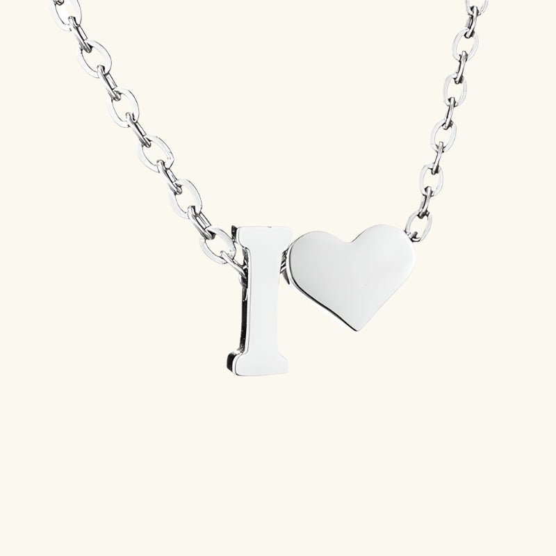Valantomode | Plated Initial and Heart Charm Necklace for Women