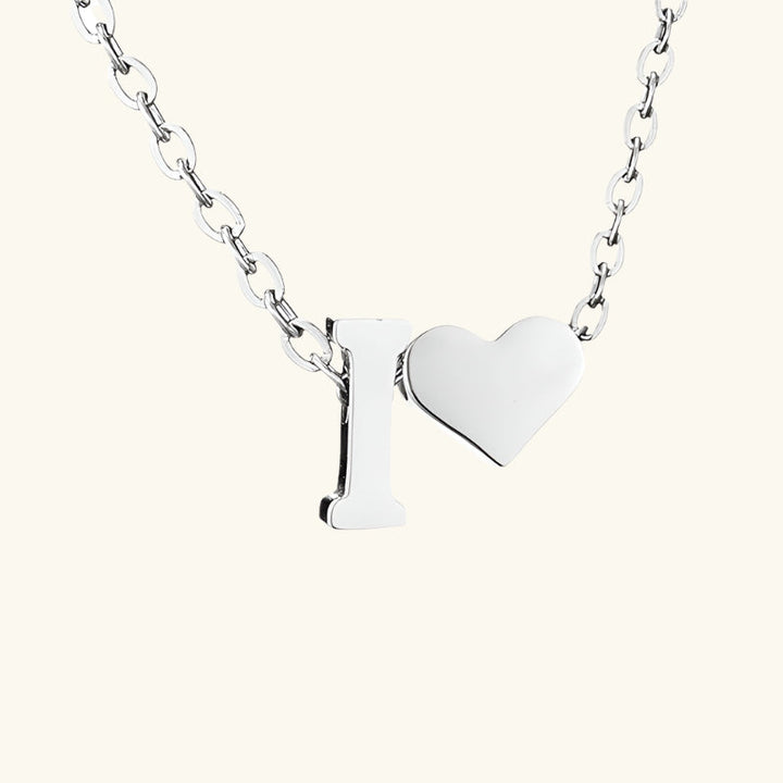 Valantomode | Plated Initial and Heart Charm Necklace for Women