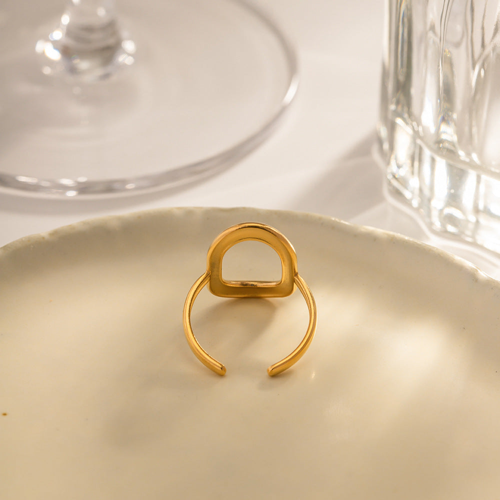 Valantomode | Lightweight Plated Negative-Space Open-Ended Ring for Women
