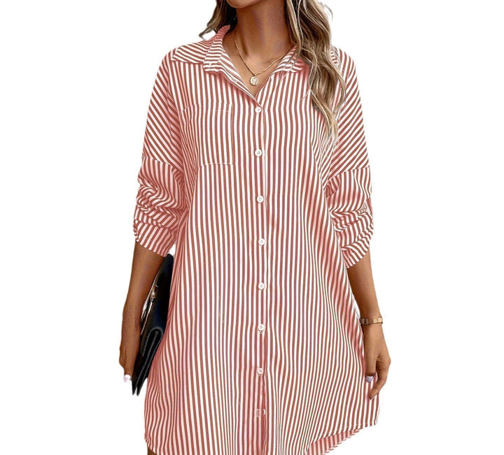 Valantomode | Stylish Striped Dress with Practical Pockets for Women