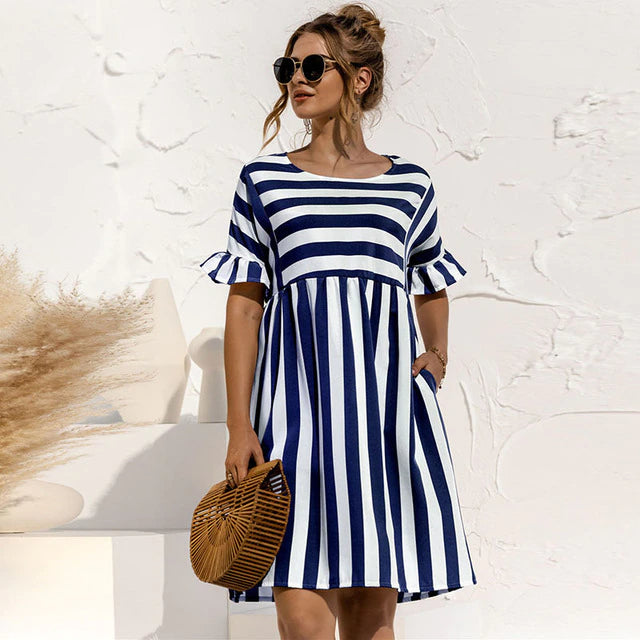 Valantomode | Chic Striped Dress Perfect for Summer Days and Events