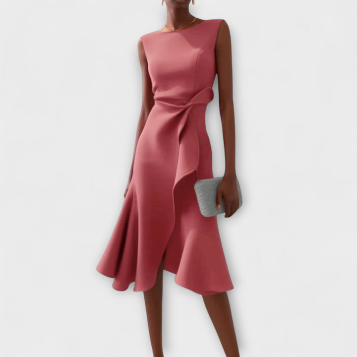 Valantomode | Chic Midi Dress for Effortless Evening Elegance