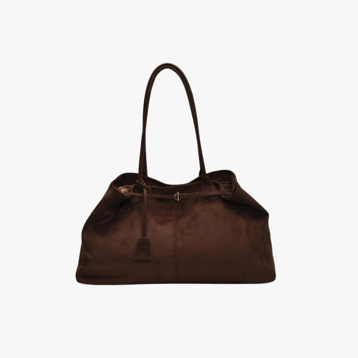 Valantomode | Velvet Goliath Executive – 52cm Premium Vegan Suede XL Oversized Tote with Silver Accents