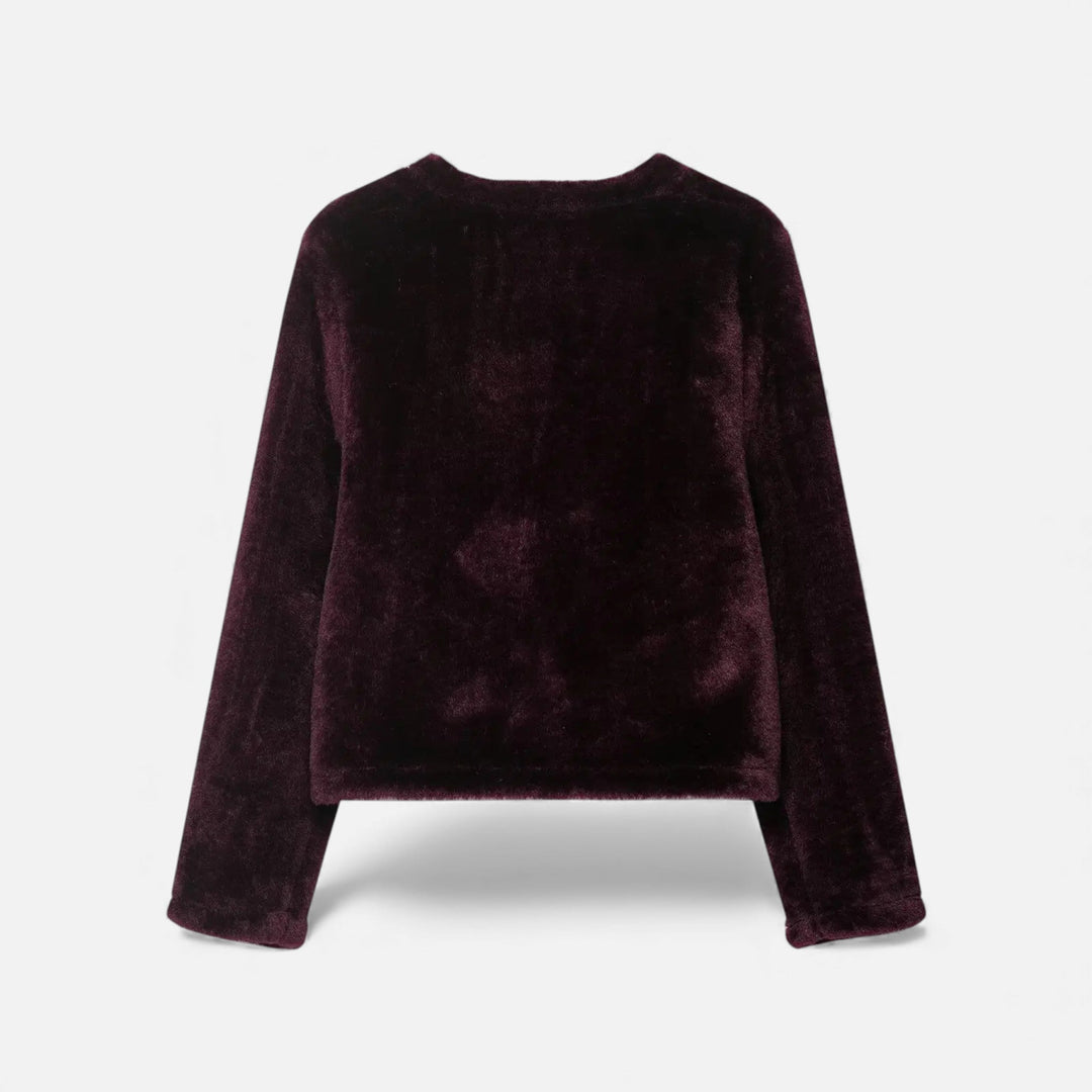 Valantomode | Women’s Faux Fur Jacket - Vintage Toggle Button Shearling-Style Coat