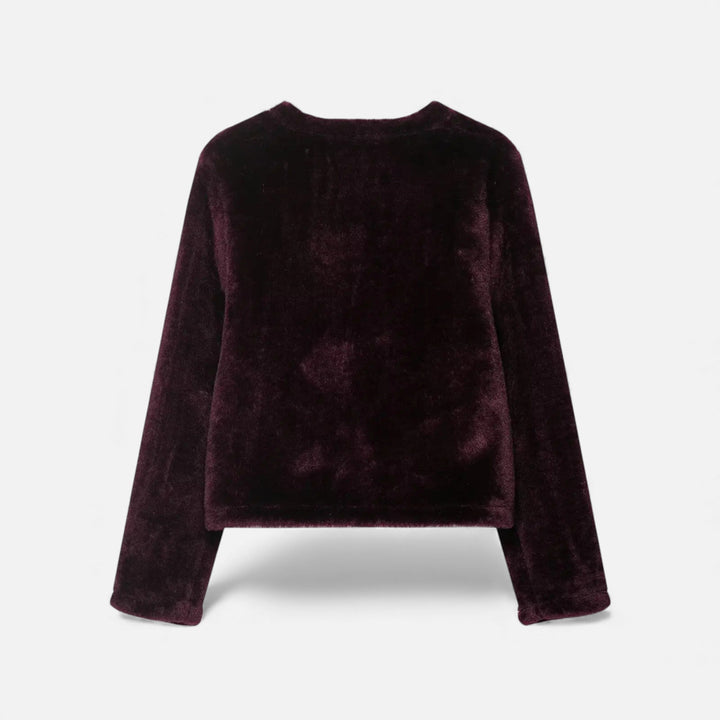 Valantomode | Women’s Faux Fur Jacket - Vintage Toggle Button Shearling-Style Coat