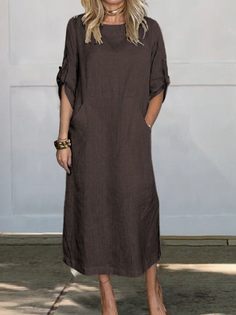 Valantomode | Chic Linen Dress for Effortless Summer Style