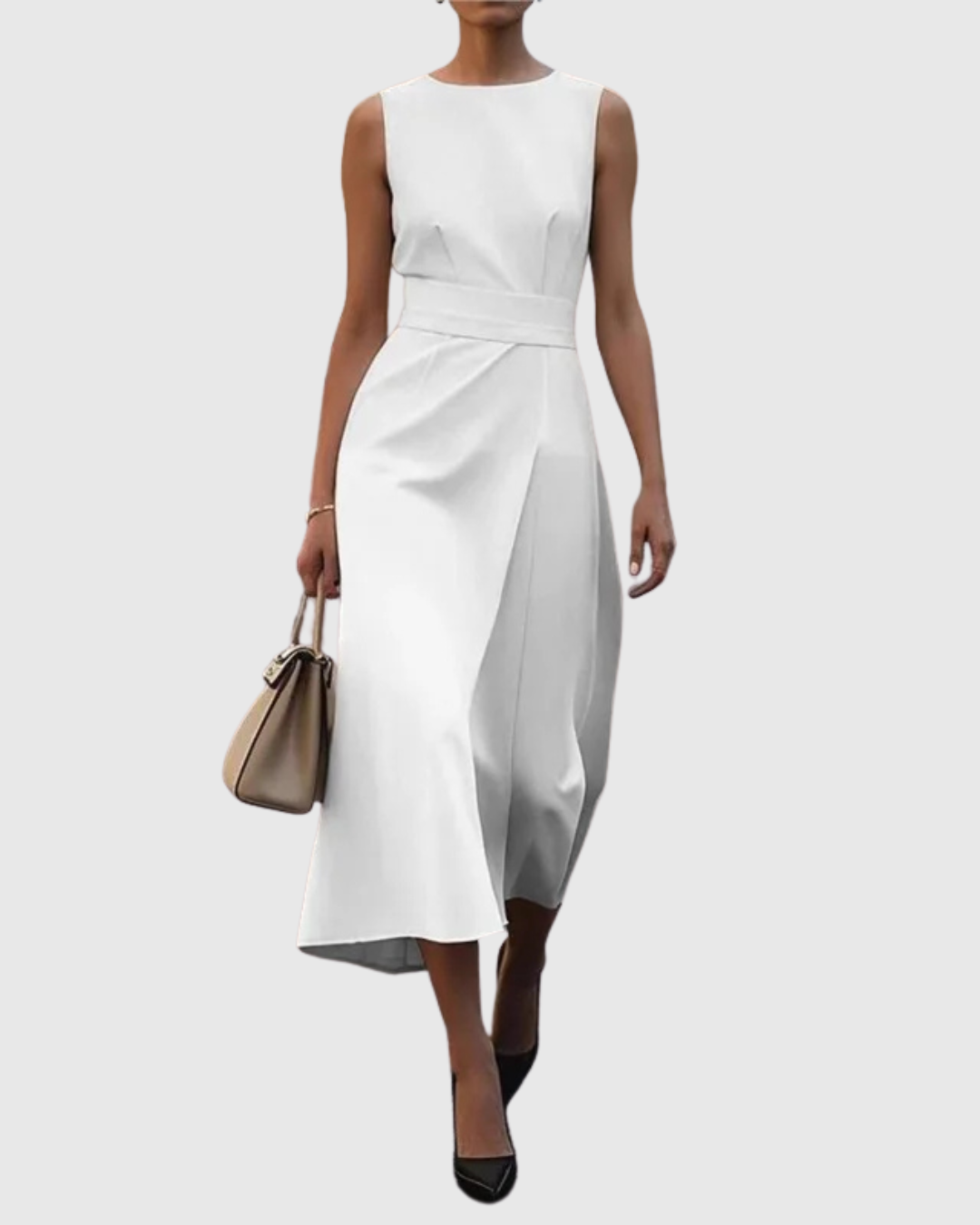 Valantomode | Timeless Round Neck Dress for Stylish Women
