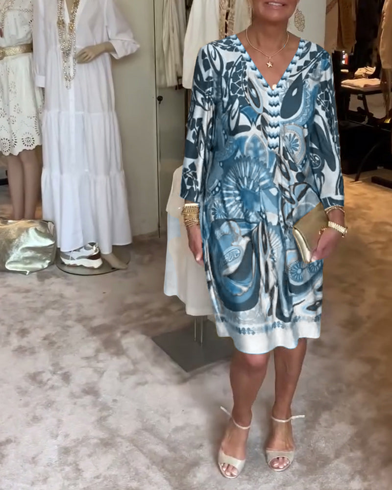 Valantomode | Dress Featuring Sunburst Print