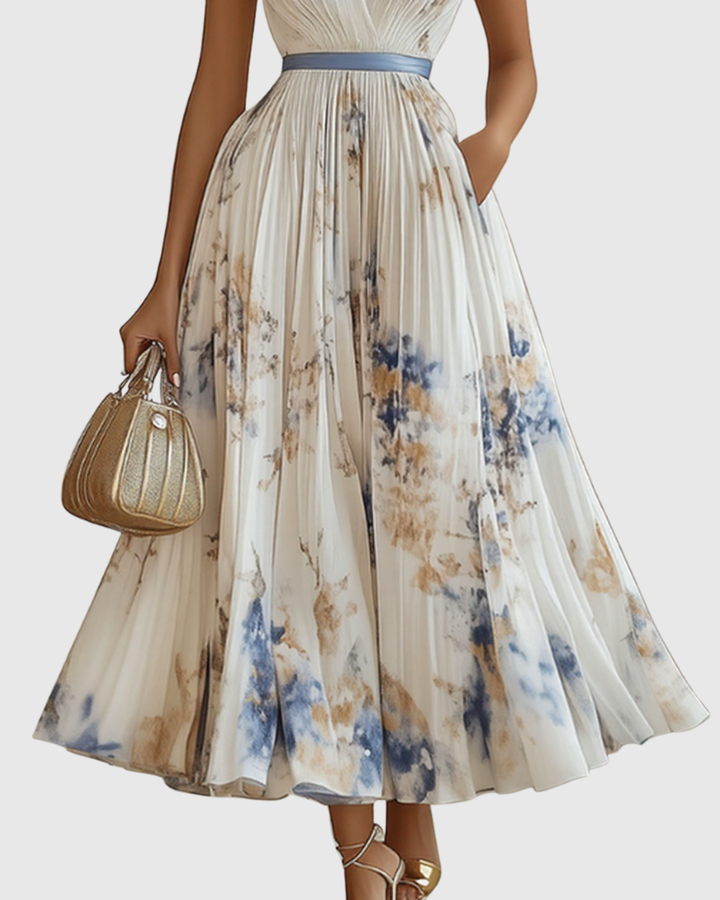 Valantomode | Stylish Pleated Maxi Dress for Effortless Elegance
