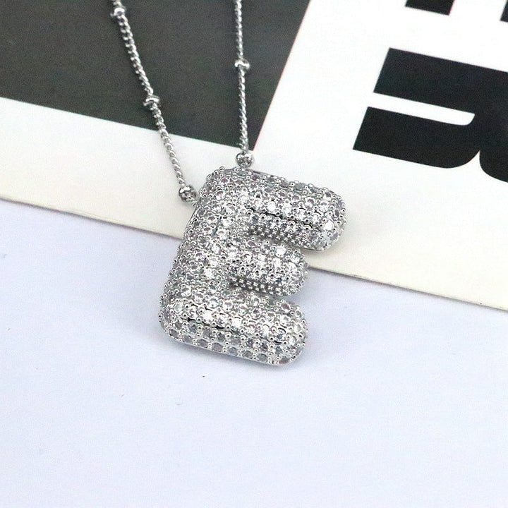 Valantomode | Gold Plated Bubble Initial Necklace for Women