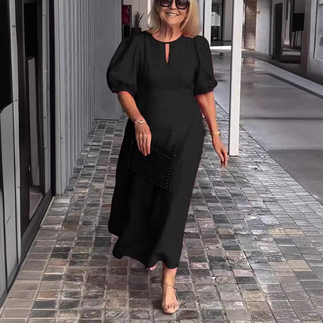Valantomode | Dress with Elegant Puff Sleeves