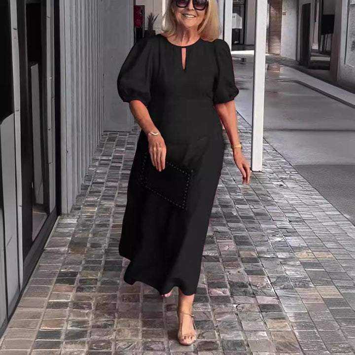 Valantomode | Dress with Elegant Puff Sleeves