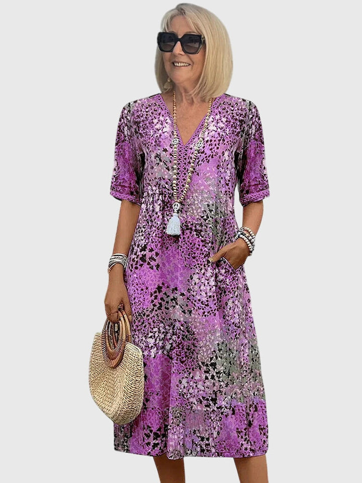 Valantomode | Stylish Floral Midi Dress for Spring and Summer Events