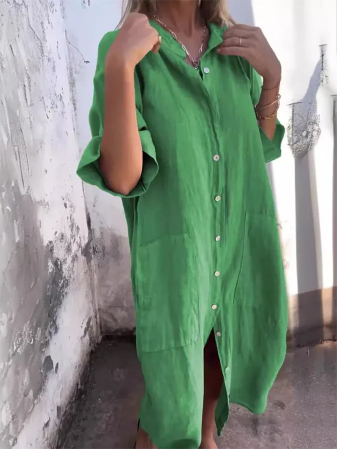 Valantomode | Dress with Buttoned Breeze Design
