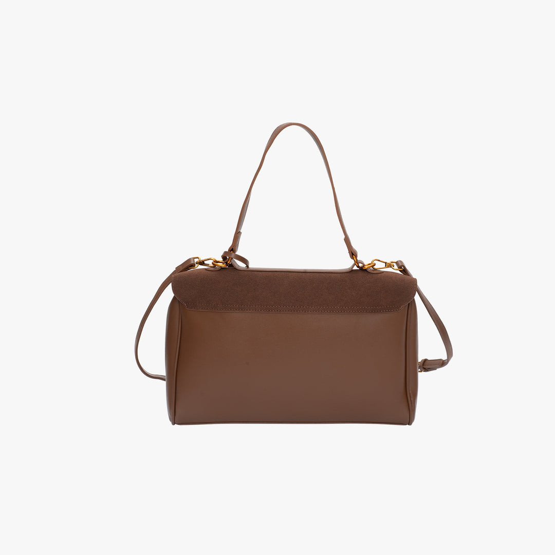Valantomode | Velvet Vanguard Tote – Premium Faux Suede Business Bag with Turn-Lock & Vegan Leather Handles