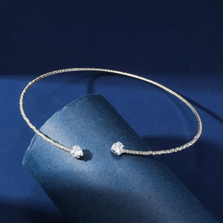 Valantomode | Gold Plated Heart Cut Diamond Simulant Choker for Women