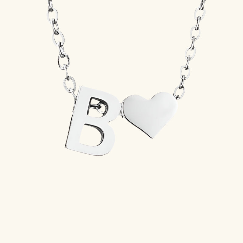 Valantomode | Plated Initial and Heart Charm Necklace for Women