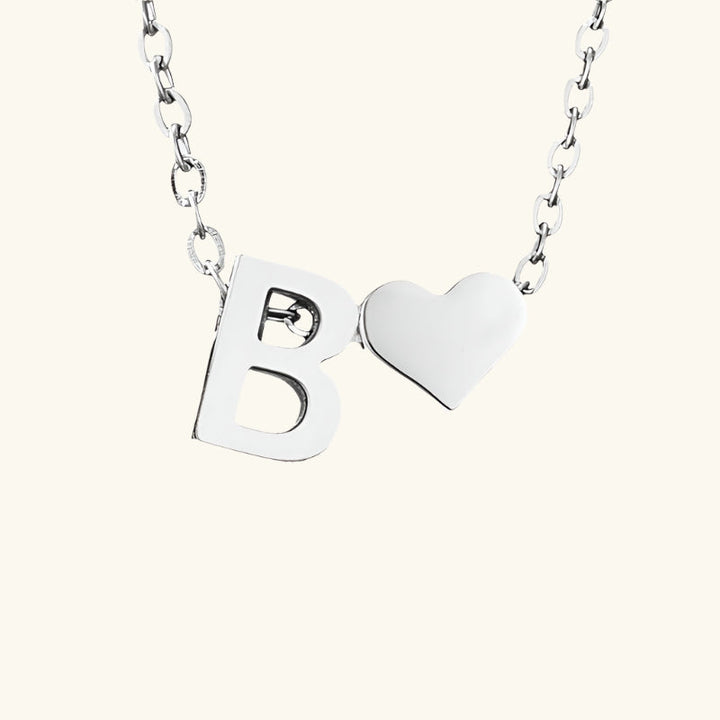 Valantomode | Plated Initial and Heart Charm Necklace for Women