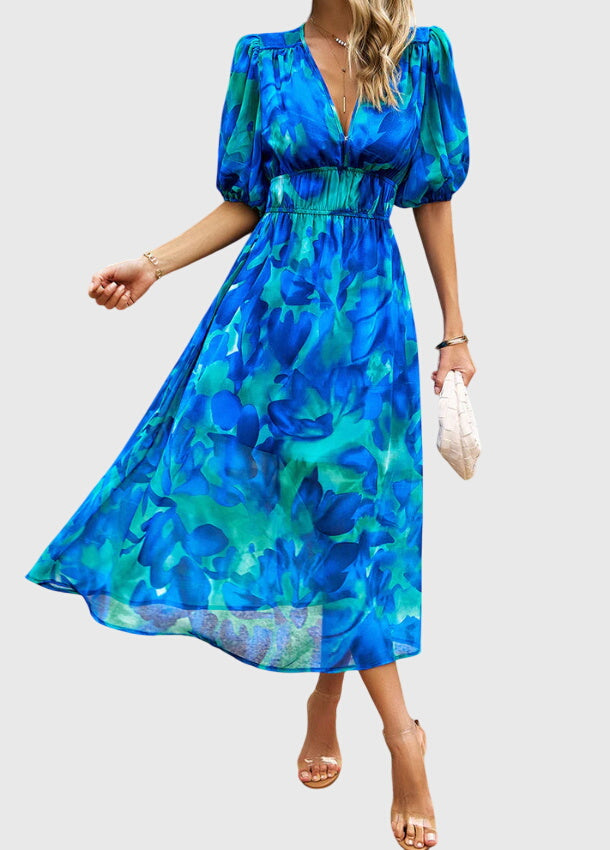 Valantomode | Beautiful Floral Midi Dress for Any Casual Gathering