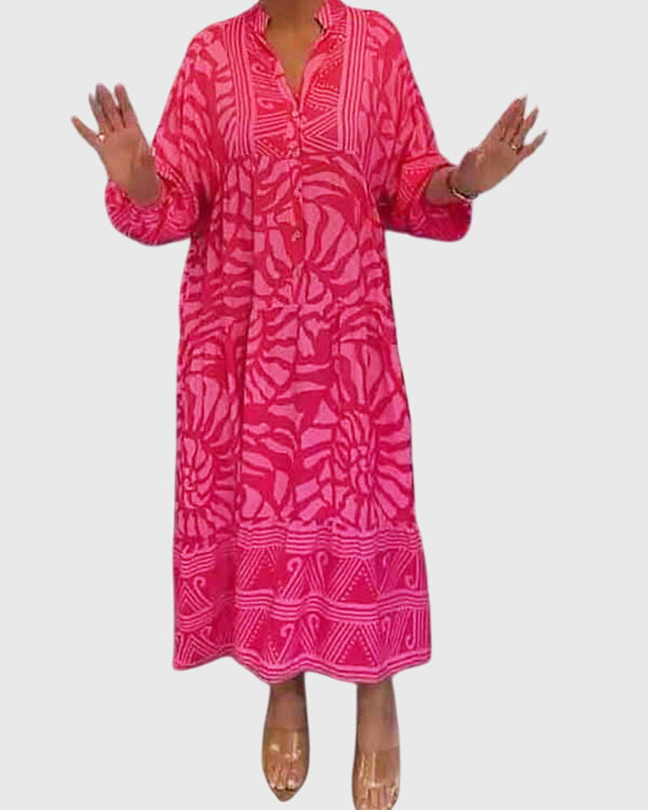 Valantomode | Chic Maxi Dress with Beautiful Print for Any Occasion