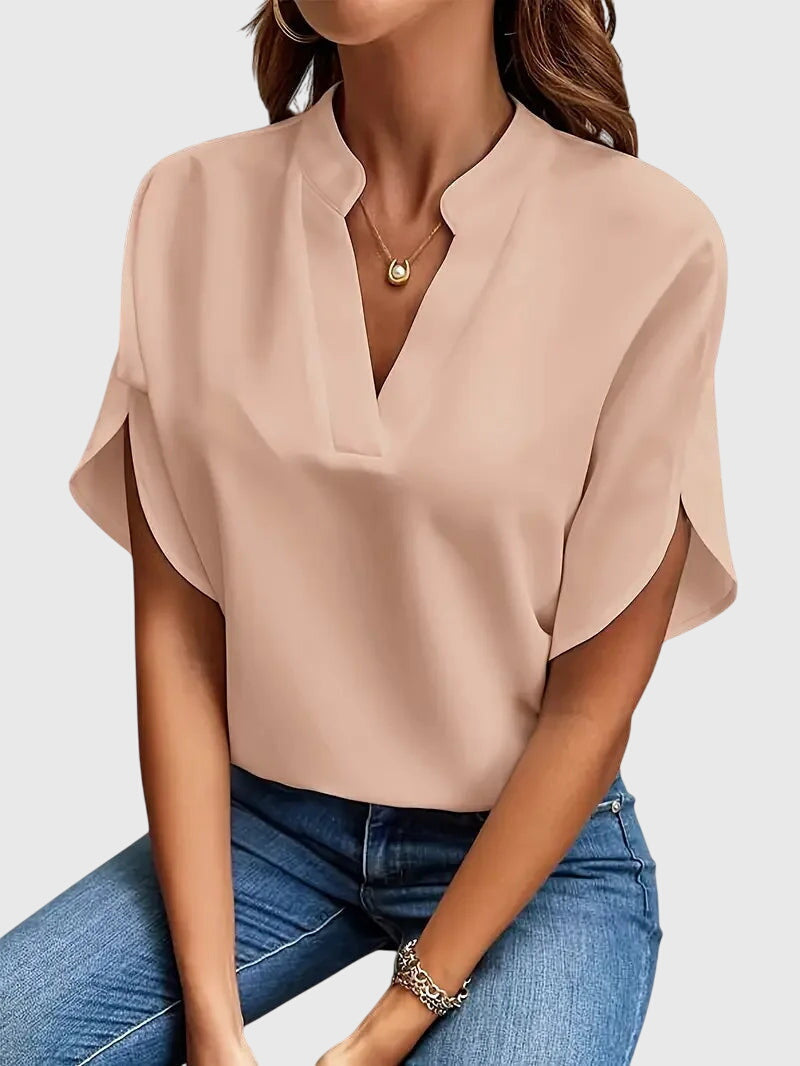 Valantomode | Shirt with Soft and Elegant V-Neck Design