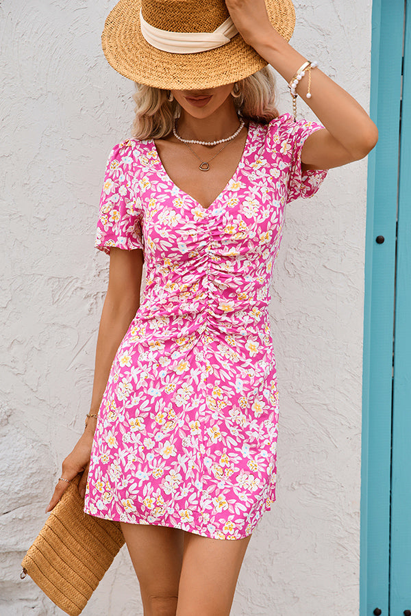 Valantomode | Adorable Floral Mini Dress for Effortless Style
