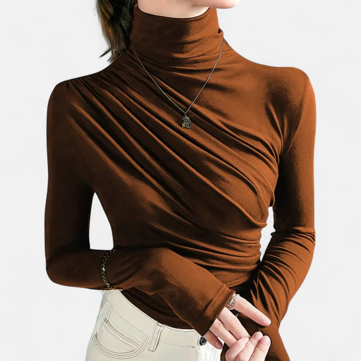 Valantomode | Women’s High-Neck Silk Top