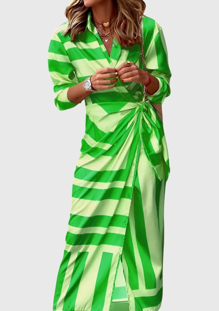 Valantomode | Stylish Printed Wrap Dress Perfect for Any Occasion