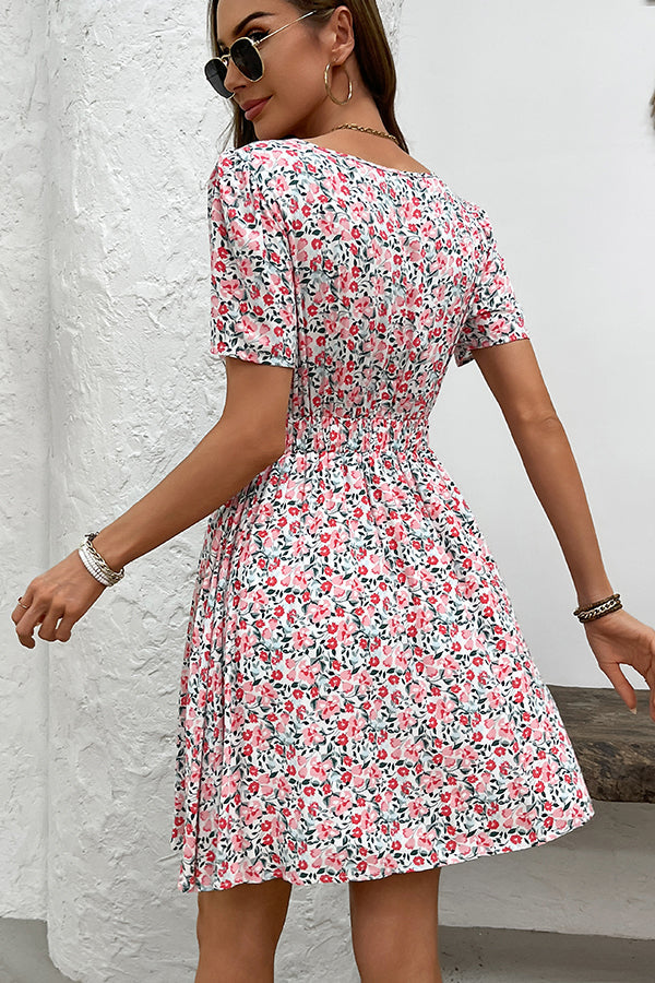 Valantomode | Chic Floral V Neck Casual Dress for Effortless Style