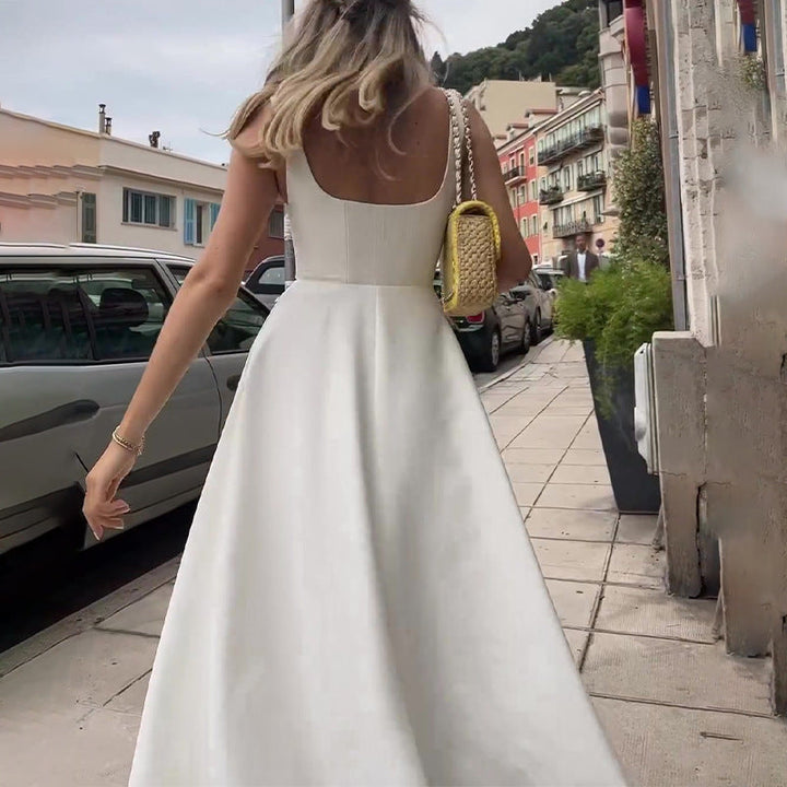 Valantomode | Chic Strappy Dress with Square Neckline for Everyday Wear