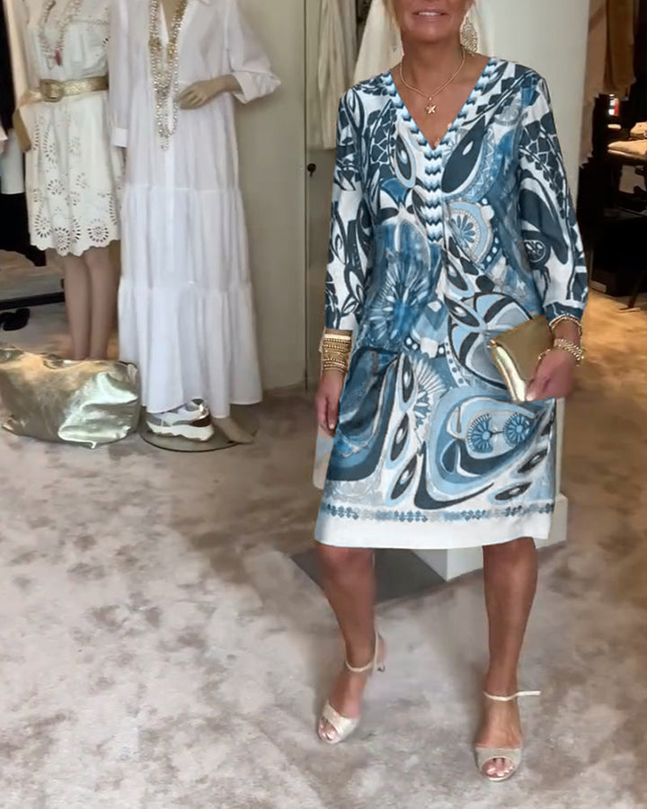 Valantomode | Dress Featuring Sunburst Print