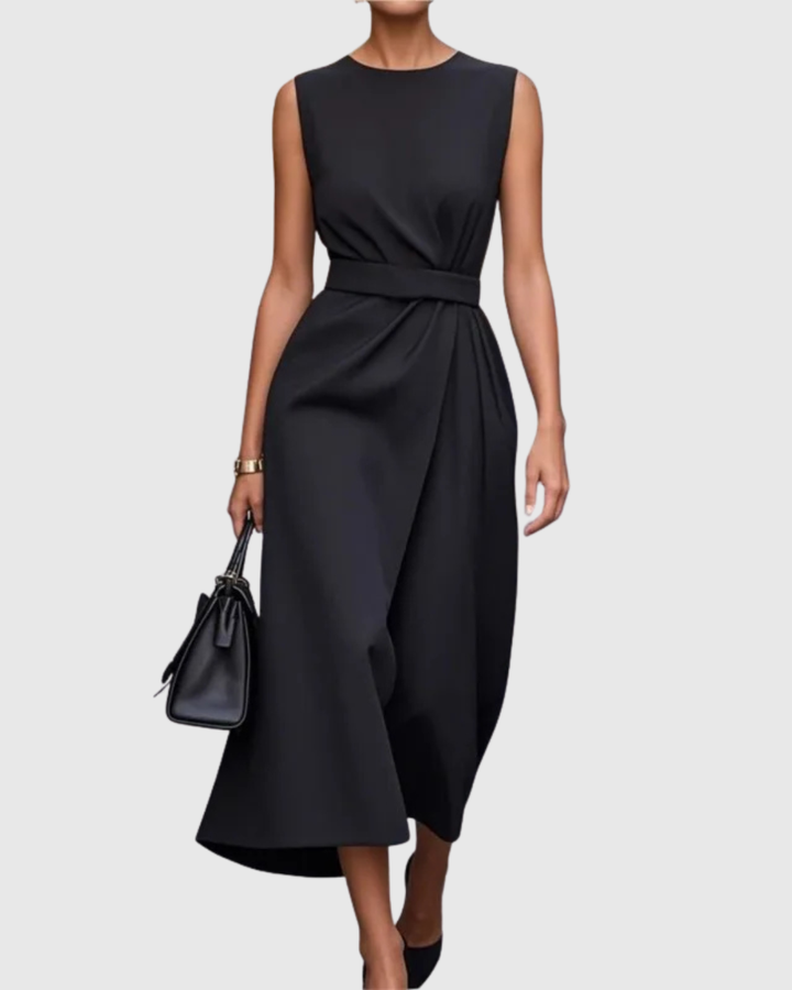 Valantomode | Timeless Round Neck Dress for Stylish Women