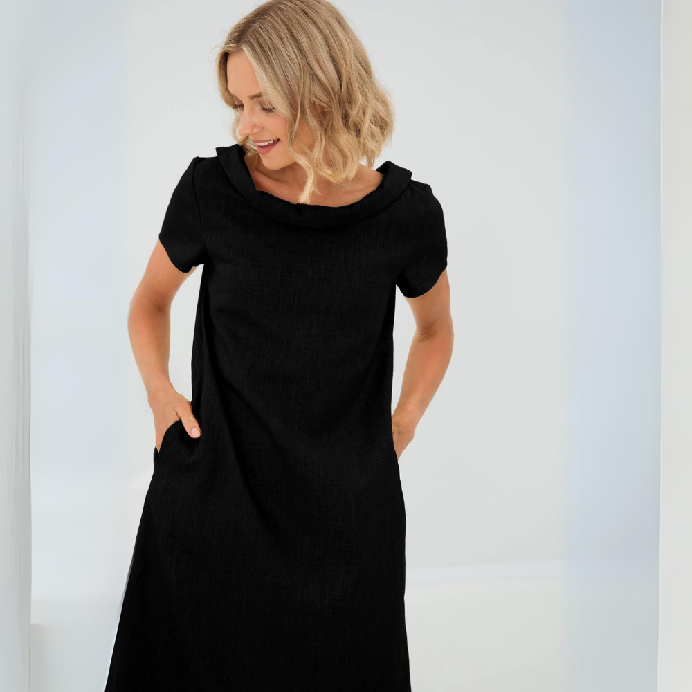 Valantomode | Stylish Linen Dress with Pockets for Everyday Wear