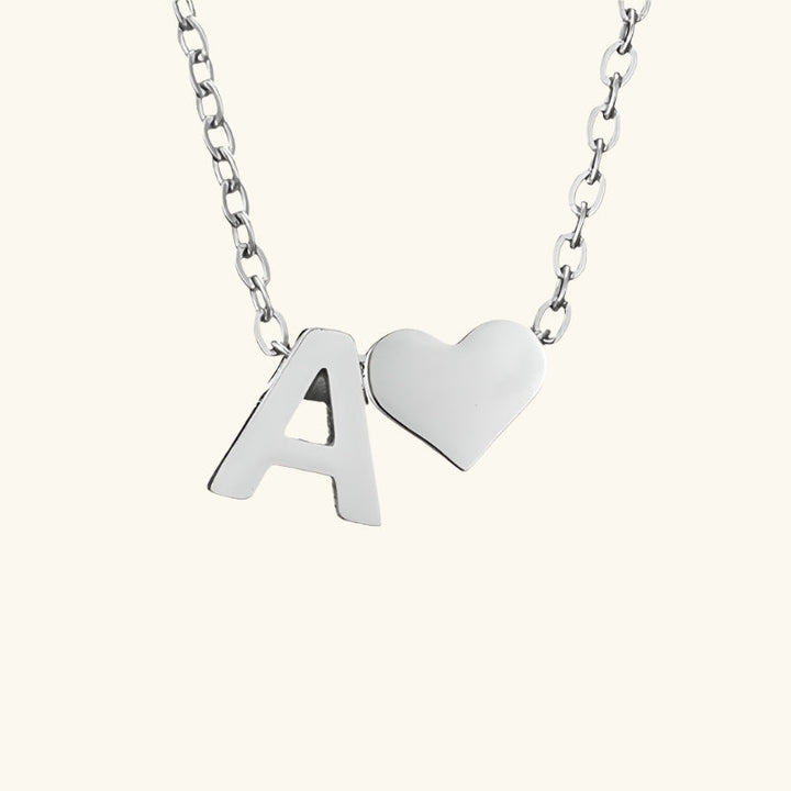 Valantomode | Plated Initial and Heart Charm Necklace for Women