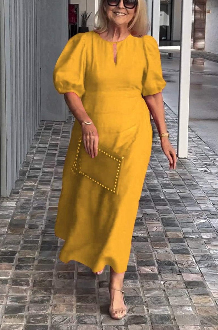 Valantomode | Dress with Elegant Puff Sleeves