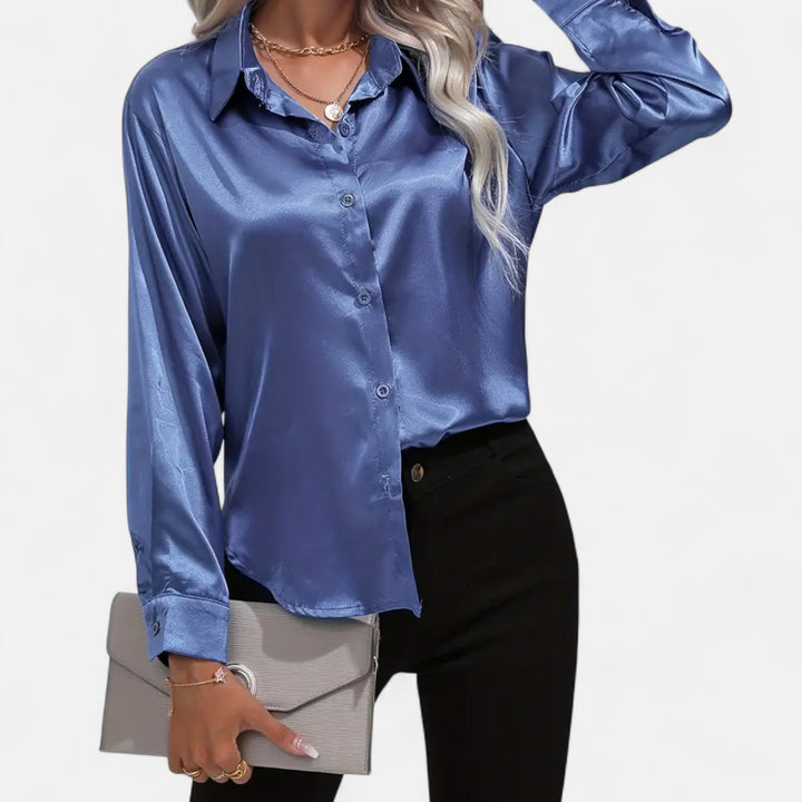 Valantomode | Women’s Premium Satin Blouse – Satin Sovereignty & Fluid Command