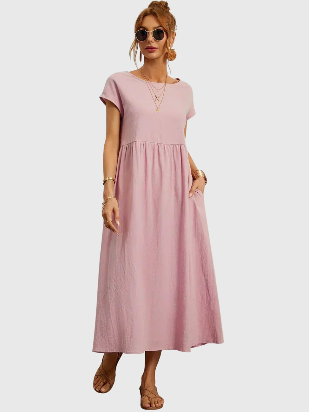Valantomode | Stylish Casual Dress with Convenient Pockets for Everyday Wear