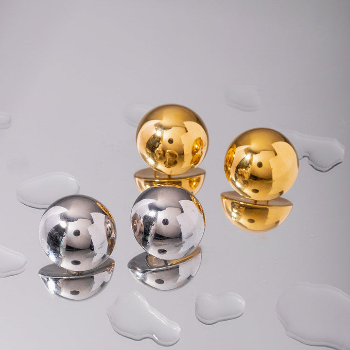 Valantomode | Heavyweight Plated Spherical Orb Earrings for Women