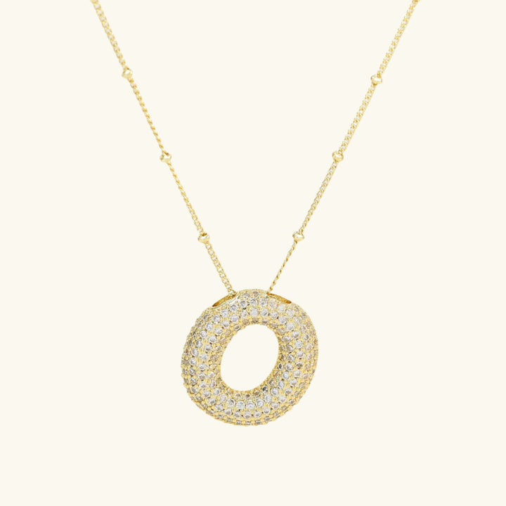 Valantomode | Gold Plated Bubble Initial Necklace for Women