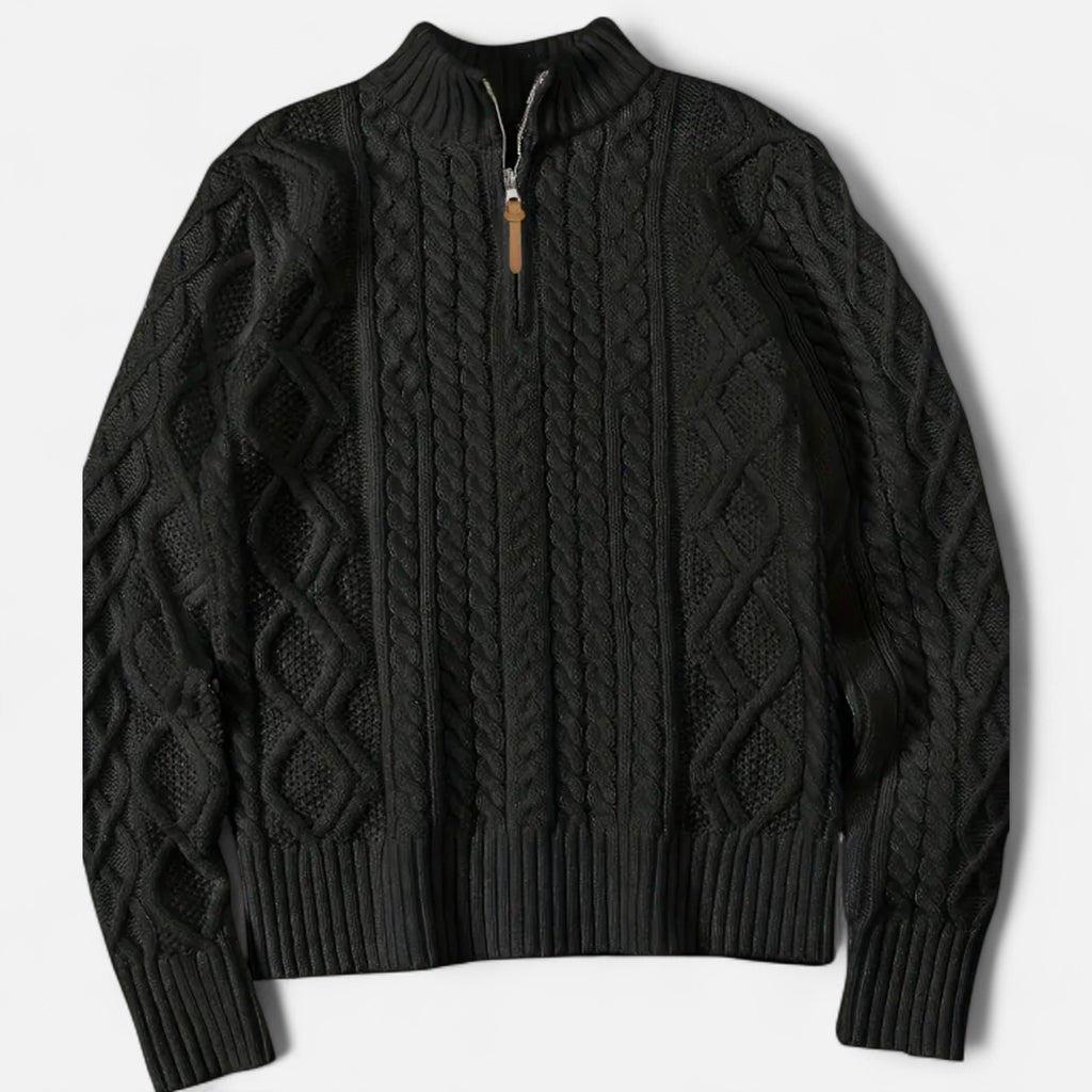 ValantoMode | Men’s Zip-Up Soft-Knit Pullover