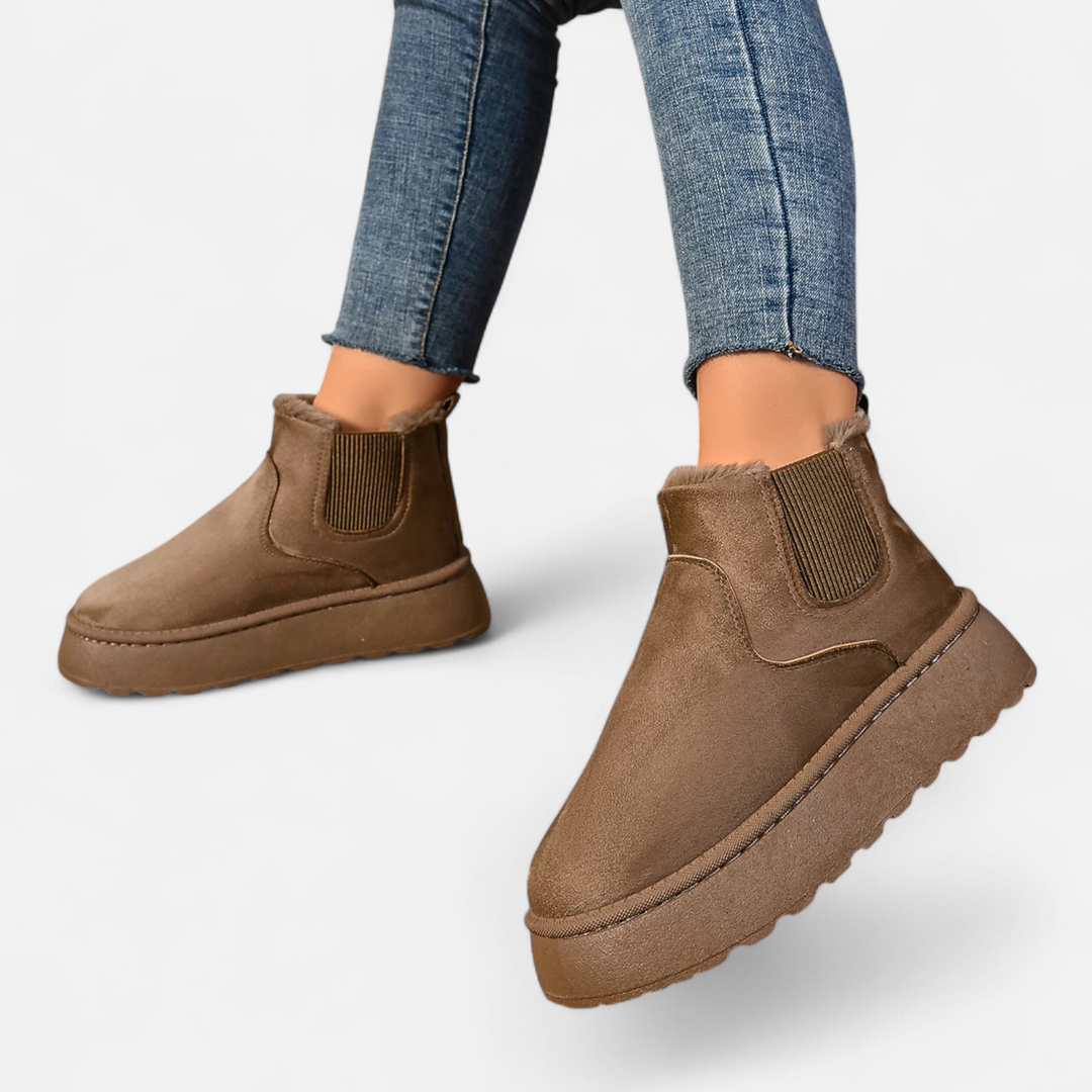 Valantomode | Women’s Short Plush Platform Ankle Boots
