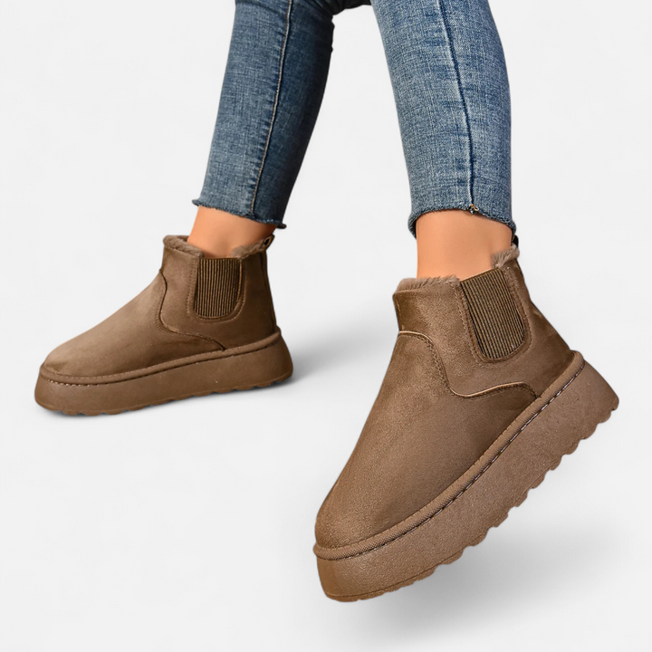 Valantomode | Women’s Short Plush Platform Ankle Boots