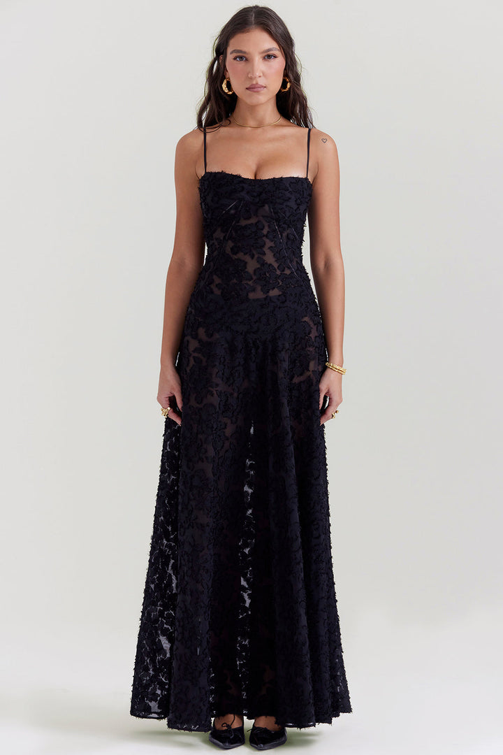 Valantomode | Elegant Embroidered Maxi Dress by Dean