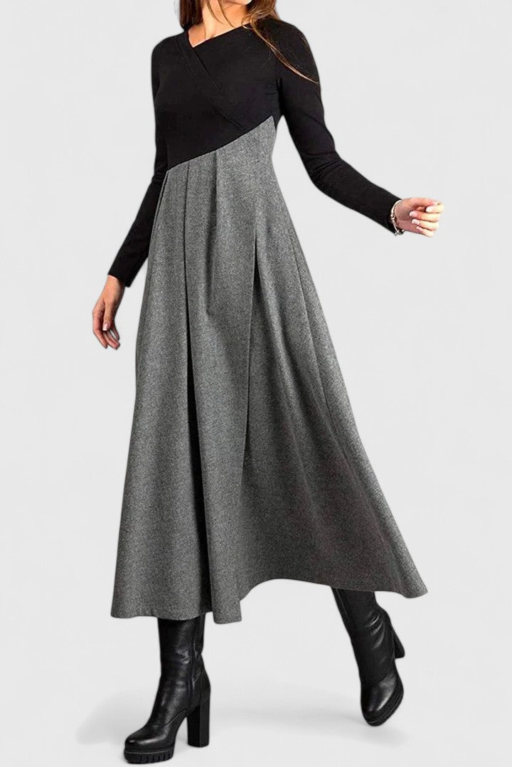 Valantomode | Chic Long Sleeve Maxi Dress for Elegant Evening Events