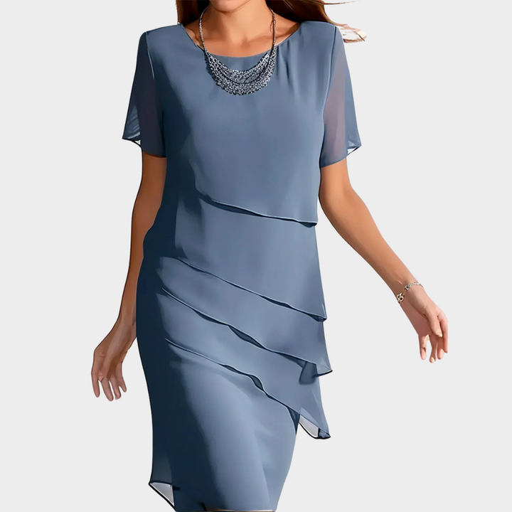 Valantomode | Chic Layered Midi Dress for Women This Season