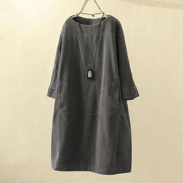 Valantomode | Cozy Women's Corduroy Dress for Effortless Style