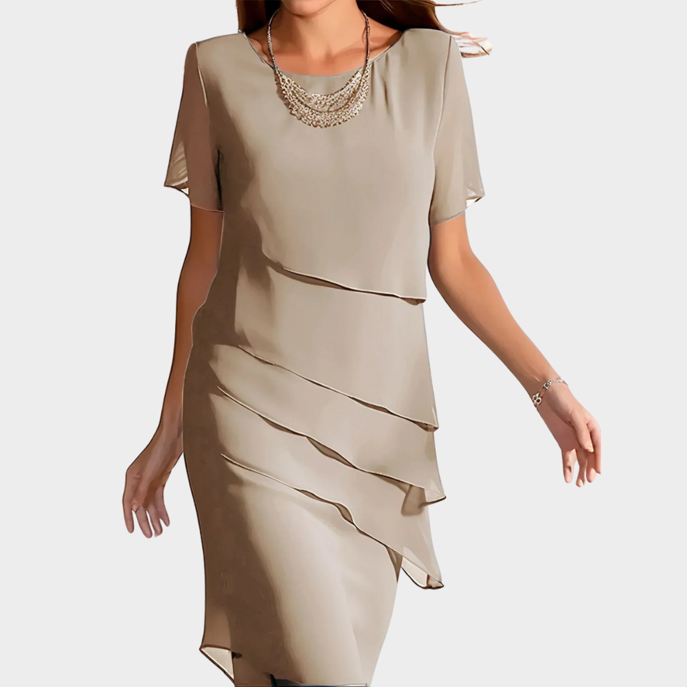 Valantomode | Chic Layered Midi Dress for Women This Season