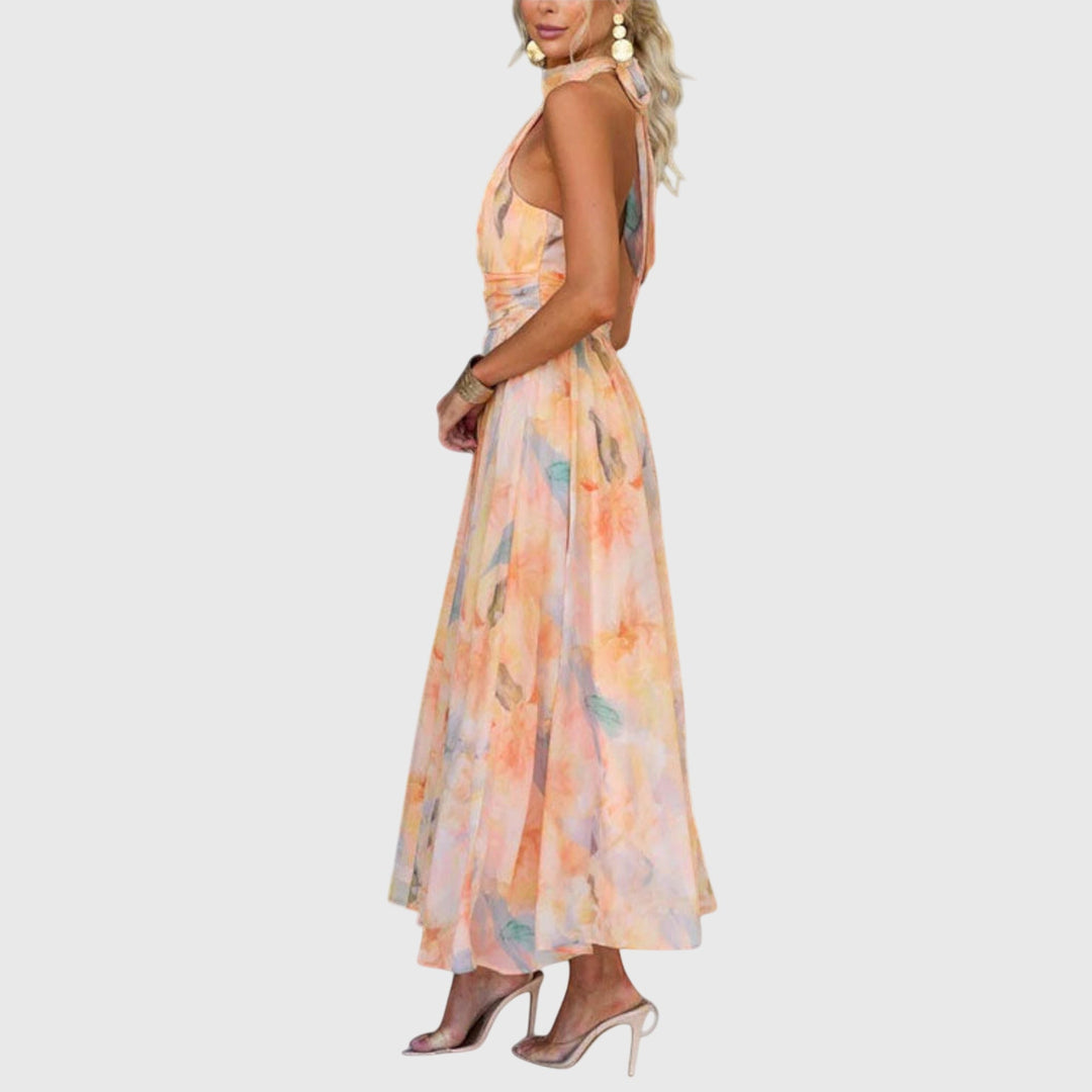 Valantomode | Chic Halter Maxi Dress Perfect for Summer Events