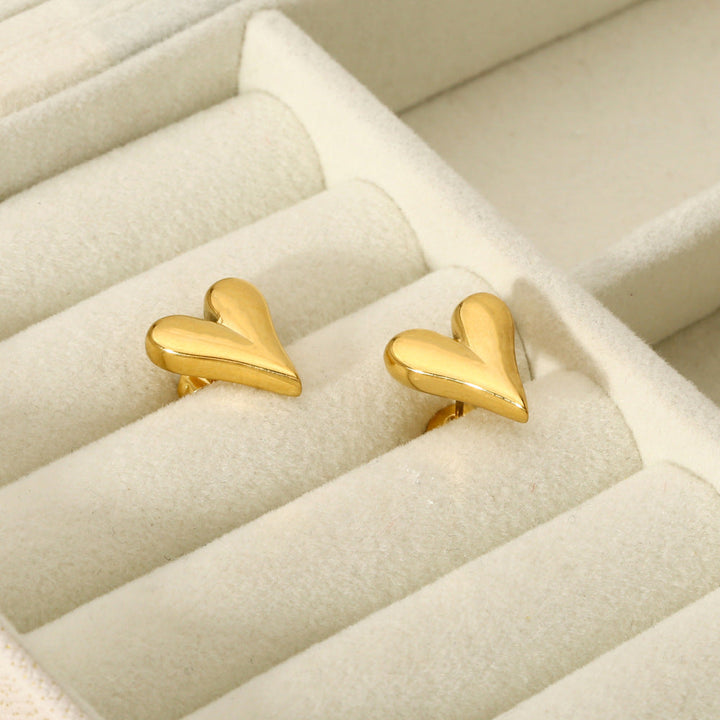 Valantomode | Plated Stainless Steel Dynamic Pulse Motif Earrings for Women